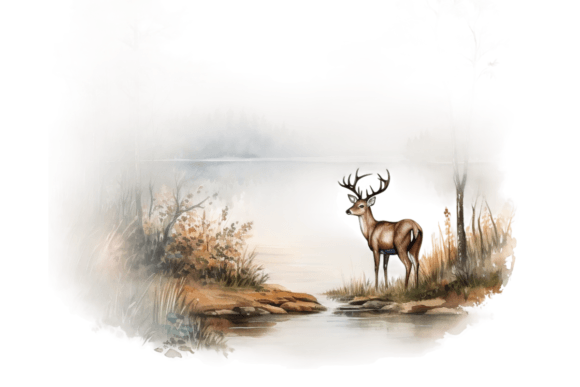 Watercolor Deer Clipart - Image 3