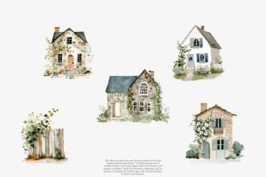 Alternative view of Whimsical Cottagecore Clipart Set