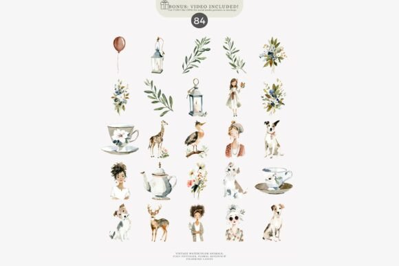 Whimsical Cottagecore Clipart Set - Image 9