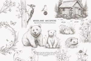 Woodland Clipart Forest Animals Set