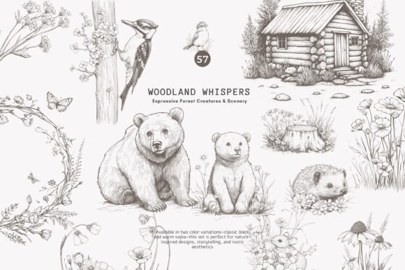 Woodland Clipart Forest Animals Set