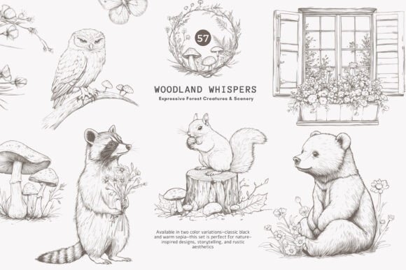 Woodland Clipart Forest Animals Set - Image 2