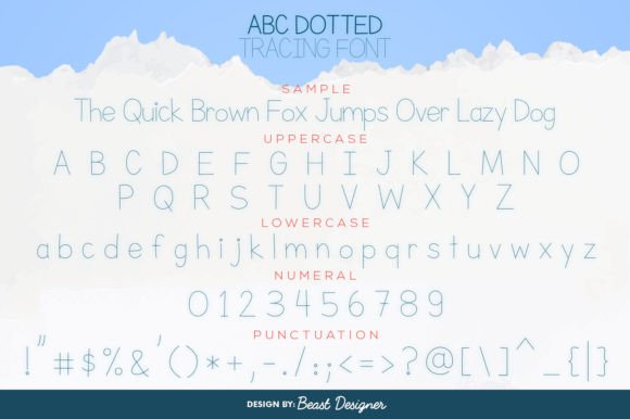 Abc Dotted Tracing Font - Image 2