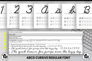 Alternative view of Abcd Cursive Regular Font