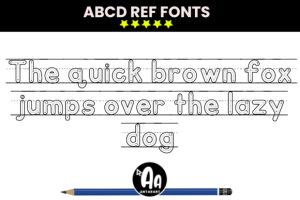 Alternative view of Abcd Ref Outlined Dotted Arrows Lined Font