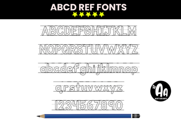 Abcd Ref Outlined Dotted Arrows Lined Font - Image 3