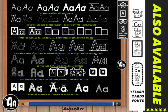 Abcd Ref Outlined Dotted Arrows Lined Font - Image 4