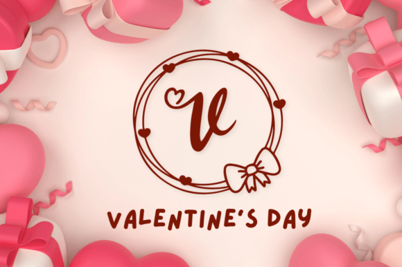 Amelitha Valentine Monogram Font - Image 2