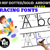 Arrows Lined Letter Tracing Font