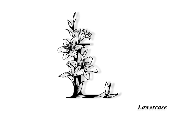 Asiatic Lily Flower Monogram Font - Image 8