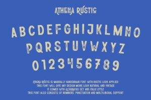 Alternative view of Athena Rustic Font