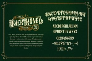 Alternative view of Back Honey Victorian Font