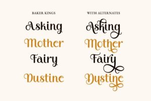 Alternative view of Baker Kings Font