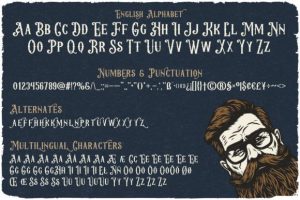 Alternative view of Beard Point Font