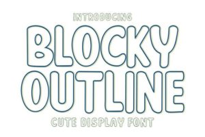 Blocky Outline Font