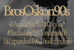 Alternative view of Bros Oskon 90s Font