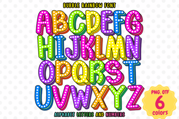 Bubble Rainbow Font