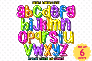 Alternative view of Bubble Rainbow Font