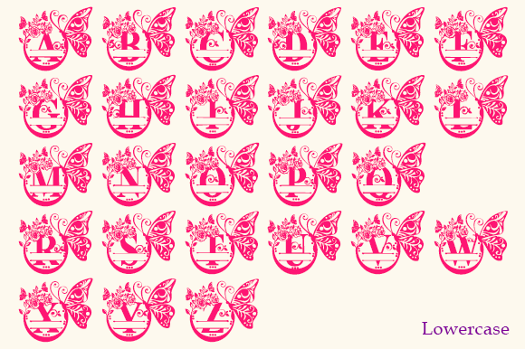 Butterfly and Roses Font - Image 5