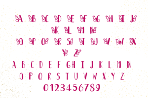 Alternative view of Butterfly Font