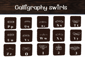 Alternative view of Calligraphy Swirls Font