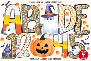 Candy Corn Halloween Doodle Font