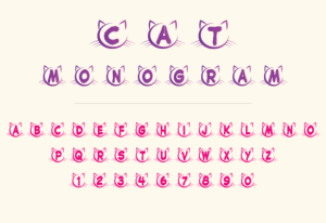 Cat Monogram Font