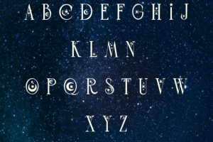 Alternative view of Celestial Pair Font