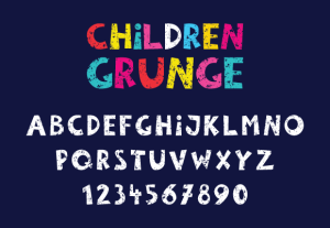 Alternative view of Children Grunge Font