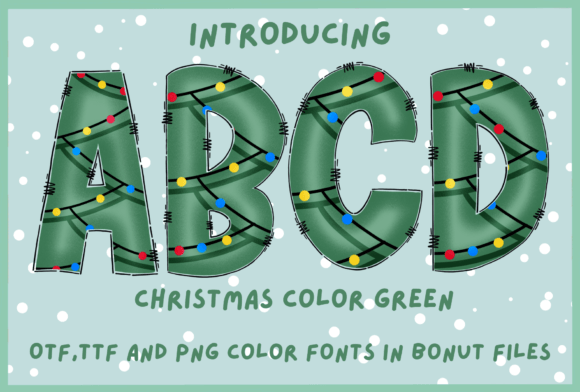 Christmas Color Green Font