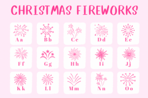Alternative view of Christmas Fireworks Font