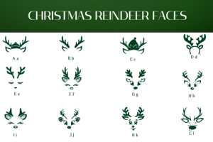 Alternative view of Christmas Reindeer Faces Font