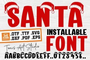 Christmas Santa Hat Font