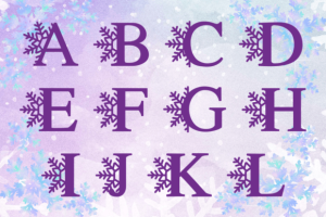 Alternative view of Christmas Snowflakes Font