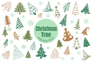 Christmas Tree Doodle Font