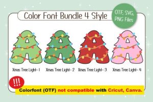 Alternative view of Christmas Tree Light Font