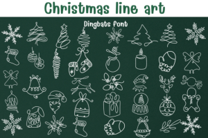 Christmas Line Art Font