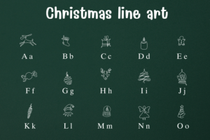 Alternative view of Christmas Line Art Font