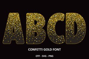 Alternative view of Confetti Gold Font