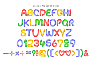 Alternative view of Crayon Alphabet Font