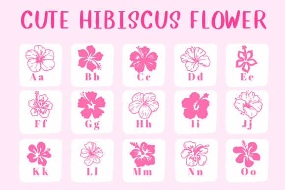Cute Hibiscus Flower Font - Image 2