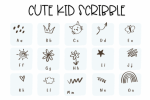 Alternative view of Cute Kid Scribble Font