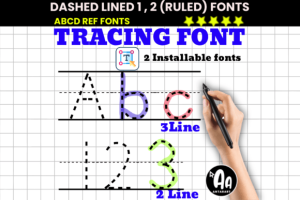 Dashed Lined Ruled Tracing Font
