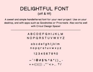 Alternative view of Delightful Font