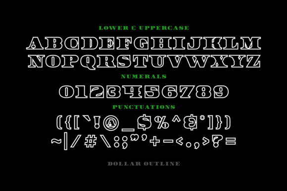Dollar Outline Font - Image 3