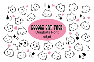 Doodle Cat Face Font