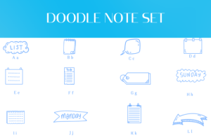 Alternative view of Doodle Note Set Font