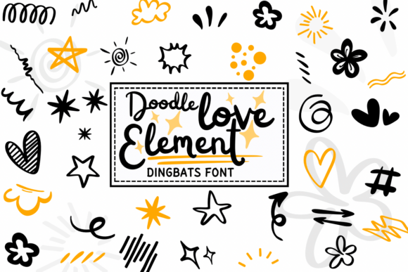 Doodle Love Element Font