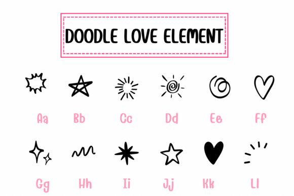 Doodle Love Element Font - Image 2
