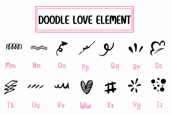 Doodle Love Element Font - Image 3